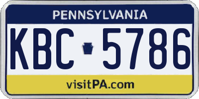 PA license plate KBC5786