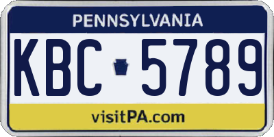 PA license plate KBC5789