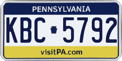 PA license plate KBC5792
