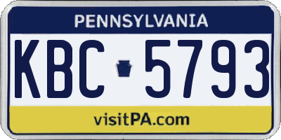 PA license plate KBC5793