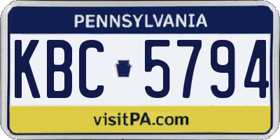 PA license plate KBC5794