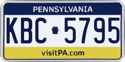 PA license plate KBC5795
