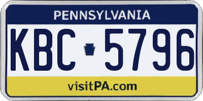 PA license plate KBC5796