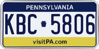 PA license plate KBC5806