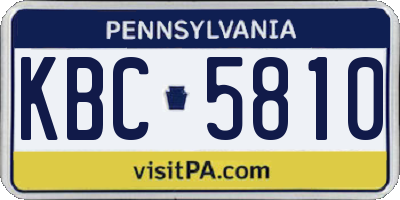 PA license plate KBC5810