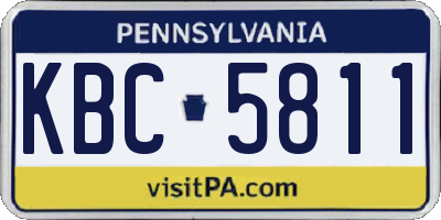 PA license plate KBC5811