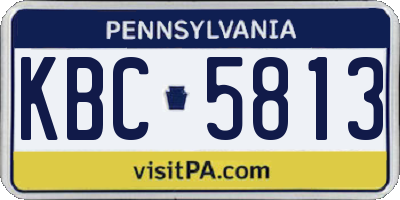 PA license plate KBC5813
