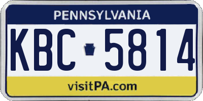 PA license plate KBC5814