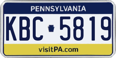 PA license plate KBC5819