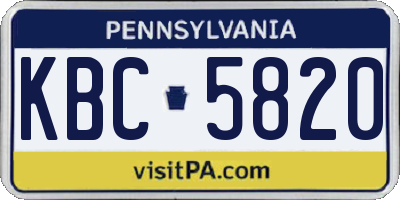 PA license plate KBC5820