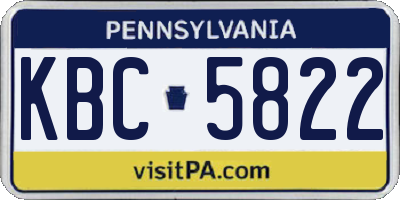 PA license plate KBC5822