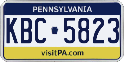 PA license plate KBC5823