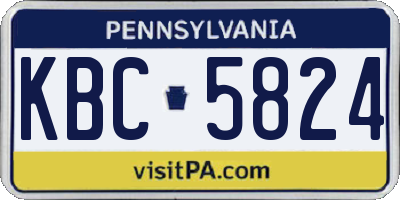 PA license plate KBC5824