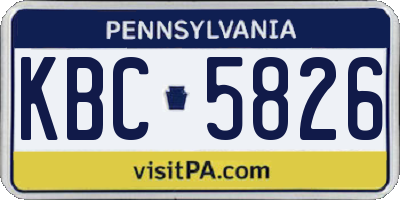 PA license plate KBC5826