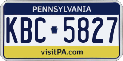 PA license plate KBC5827