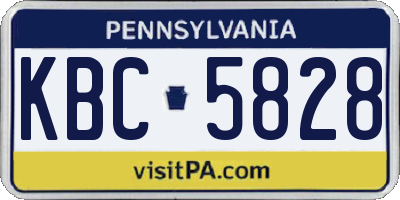PA license plate KBC5828