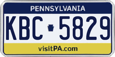PA license plate KBC5829