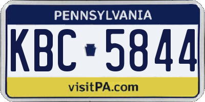 PA license plate KBC5844