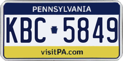 PA license plate KBC5849