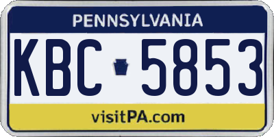 PA license plate KBC5853