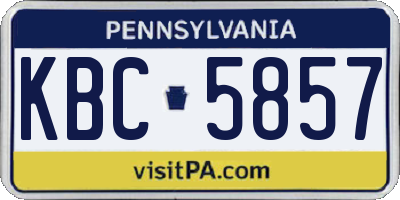 PA license plate KBC5857