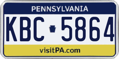 PA license plate KBC5864