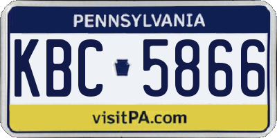 PA license plate KBC5866