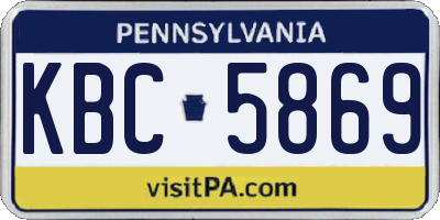 PA license plate KBC5869