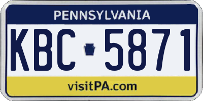 PA license plate KBC5871