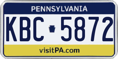PA license plate KBC5872