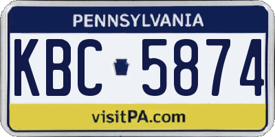 PA license plate KBC5874