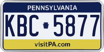 PA license plate KBC5877