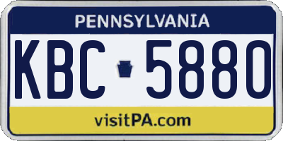 PA license plate KBC5880