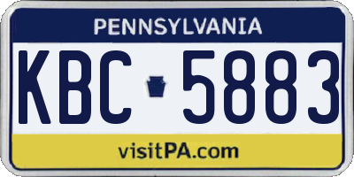 PA license plate KBC5883
