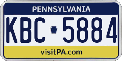 PA license plate KBC5884