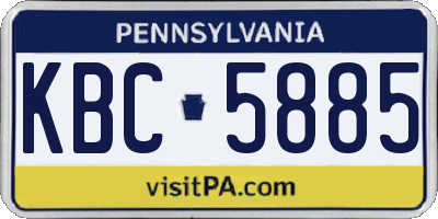 PA license plate KBC5885