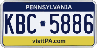 PA license plate KBC5886