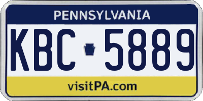 PA license plate KBC5889