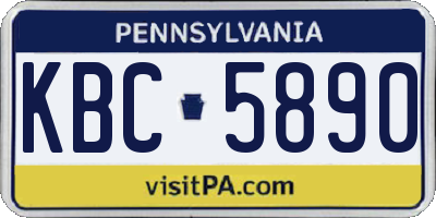 PA license plate KBC5890