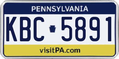 PA license plate KBC5891