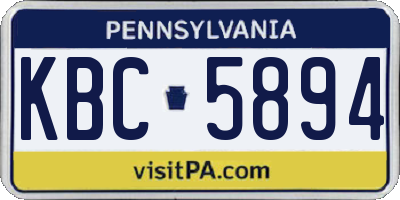 PA license plate KBC5894