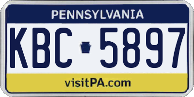 PA license plate KBC5897
