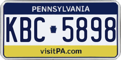 PA license plate KBC5898