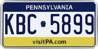 PA license plate KBC5899