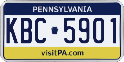 PA license plate KBC5901