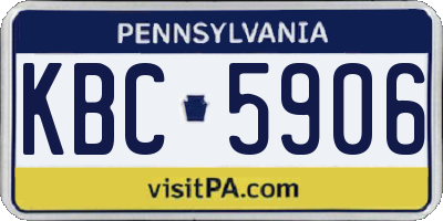 PA license plate KBC5906