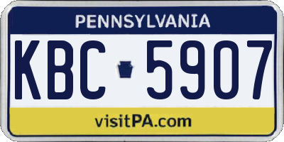 PA license plate KBC5907