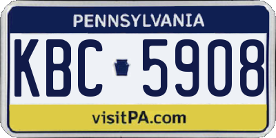 PA license plate KBC5908