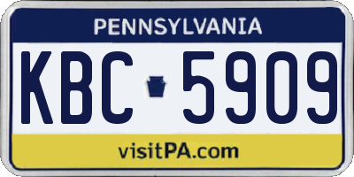PA license plate KBC5909