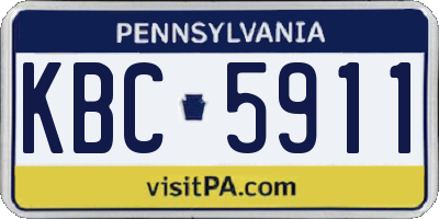 PA license plate KBC5911